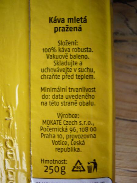 Casa Blanca - Intense mletá pražená káva 250g - cz text